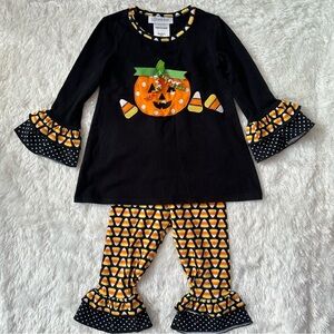 Bonnie Jean Black and Orange Pumpkin Costume Set